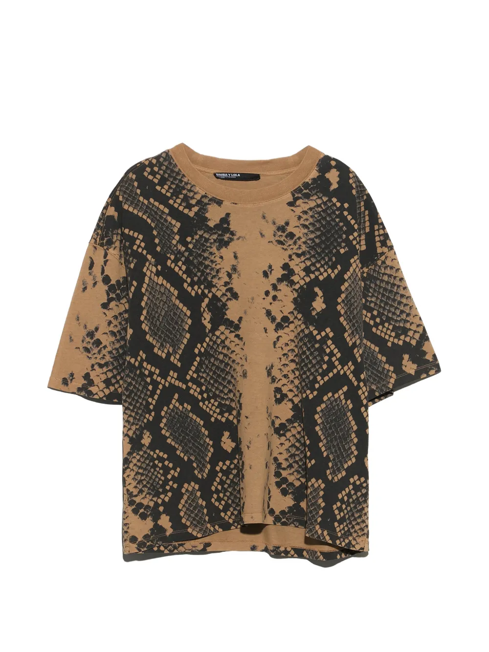 BIMBA Y LOLA ocher cotton snake T-shirt