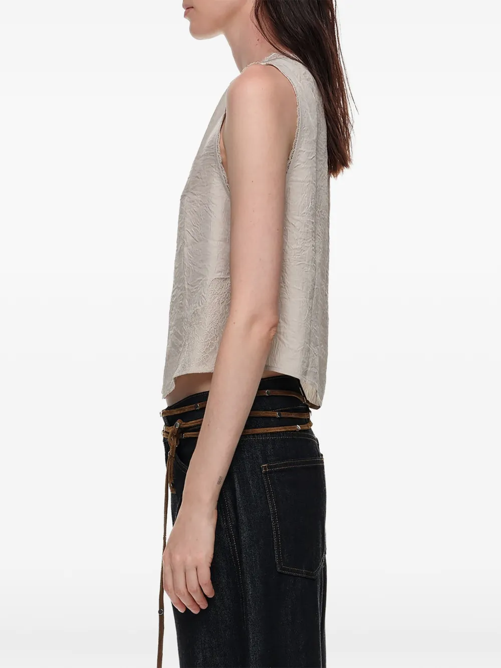 BIMBA Y LOLA Tanktop in lingeriestijl Beige