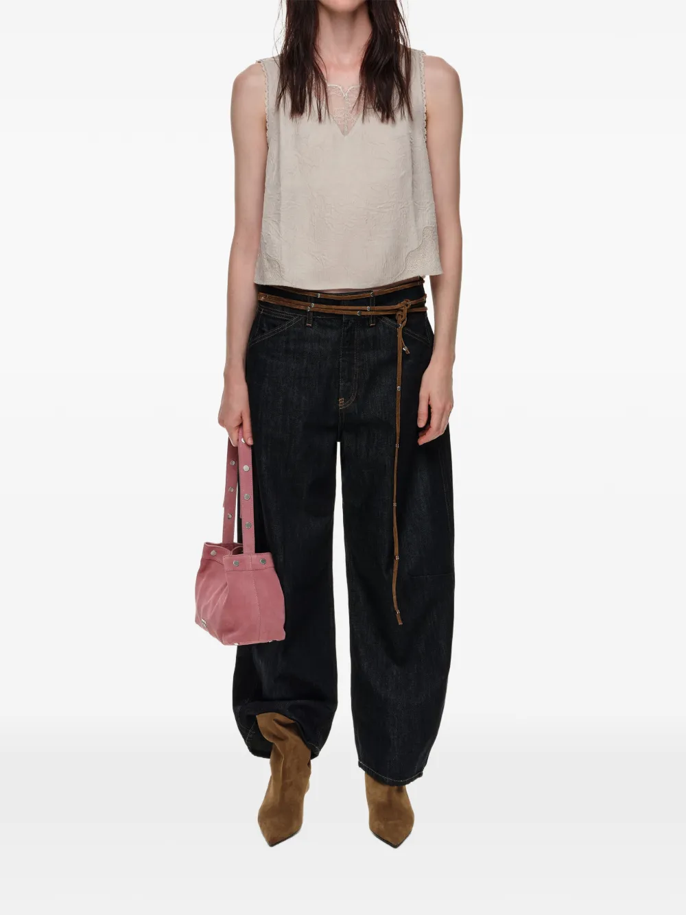 BIMBA Y LOLA Tanktop in lingeriestijl Beige