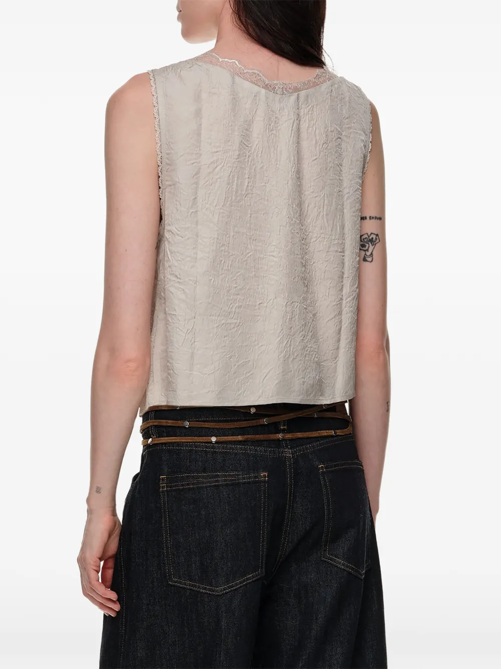 BIMBA Y LOLA Tanktop in lingeriestijl Beige