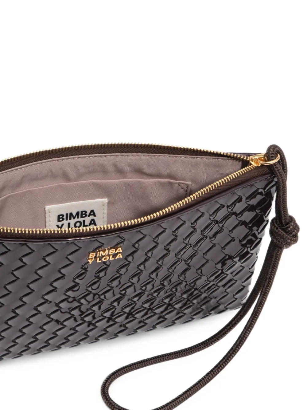 BIMBA Y LOLA Medium gevlochten make-upclutch met rits Paars