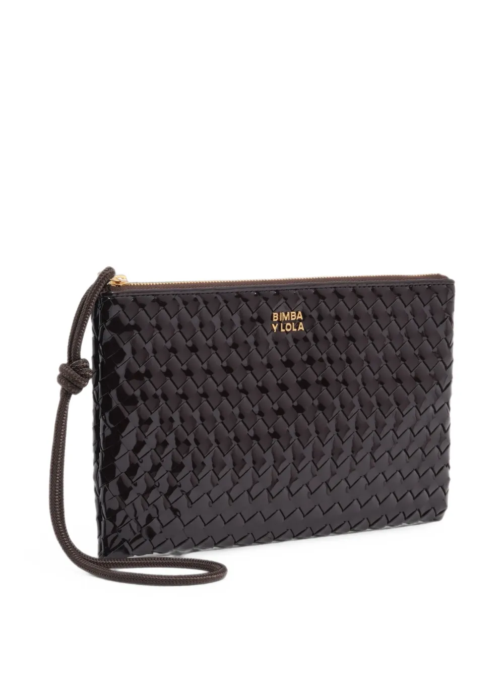 BIMBA Y LOLA medium eggplant plaited zipped make-up clutch