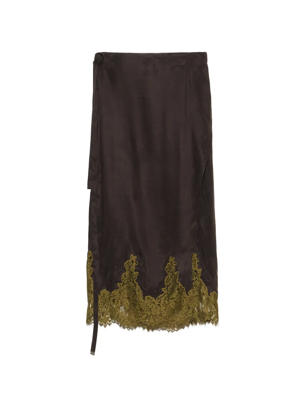 BIMBA Y LOLA faded-black sarong skirt with lace detailing