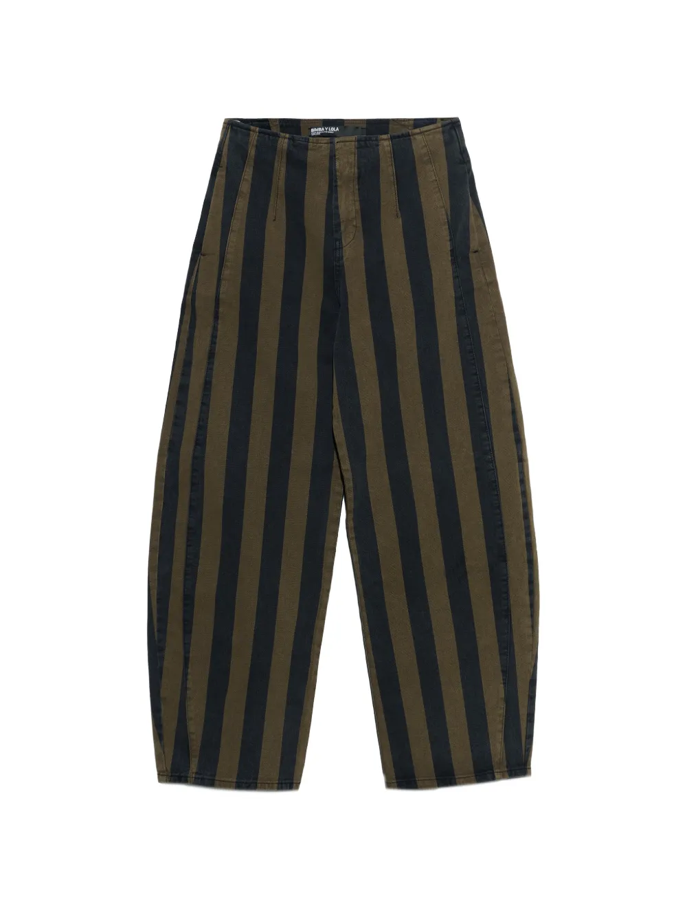 BIMBA Y LOLA Barrel - khaki striped denim trousers