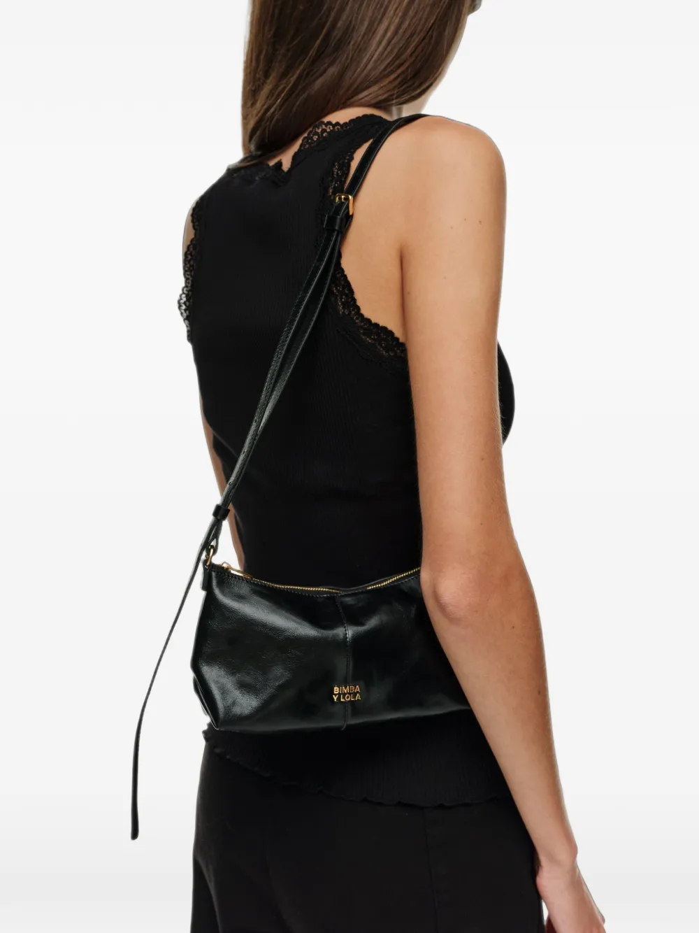 BIMBA Y LOLA Leren mini-crossbodytas Zwart