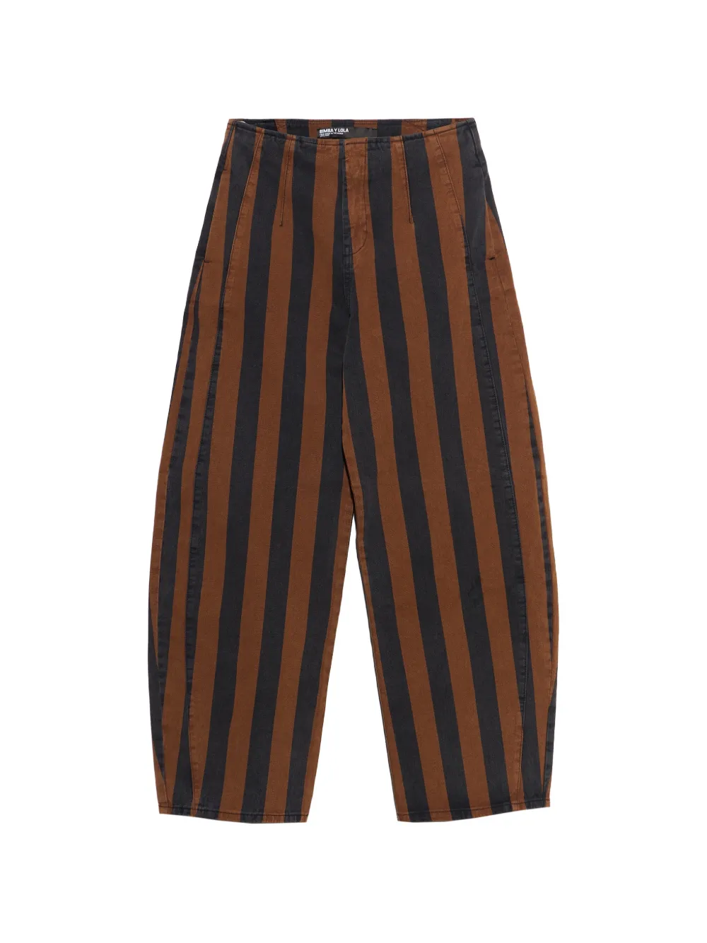 BIMBA Y LOLA pantalon en jean Barrel à rayures marron clair avec boucle BIMBA Y LOLA pantalon en jean Barrel à rayures marron clair avec boucle