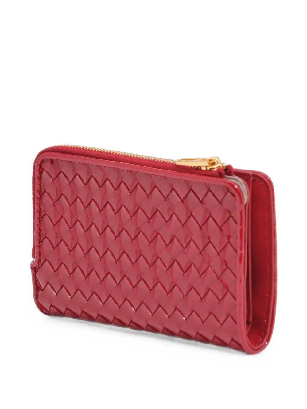 BIMBA Y LOLA Compacte gevlochten portemonnee Rood