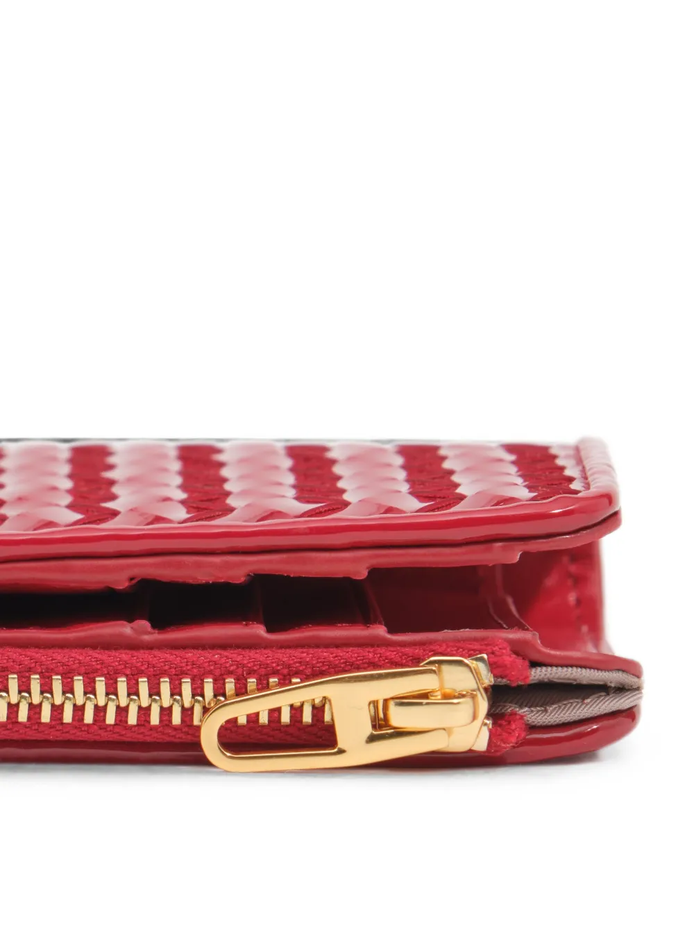 BIMBA Y LOLA Compacte gevlochten portemonnee Rood