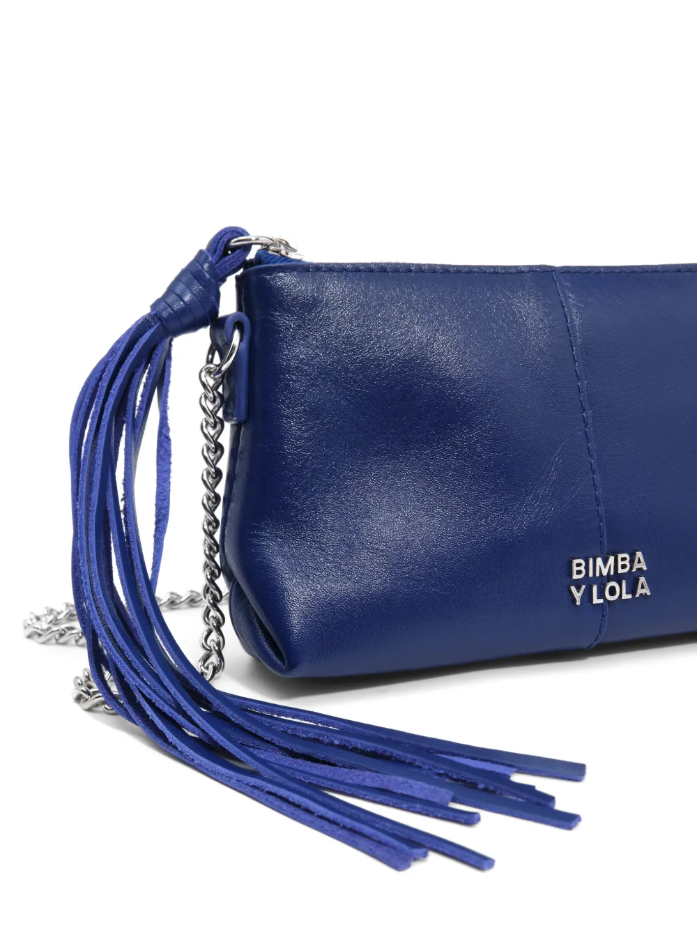 BIMBA Y LOLA Leren mini-tas met franje Blauw