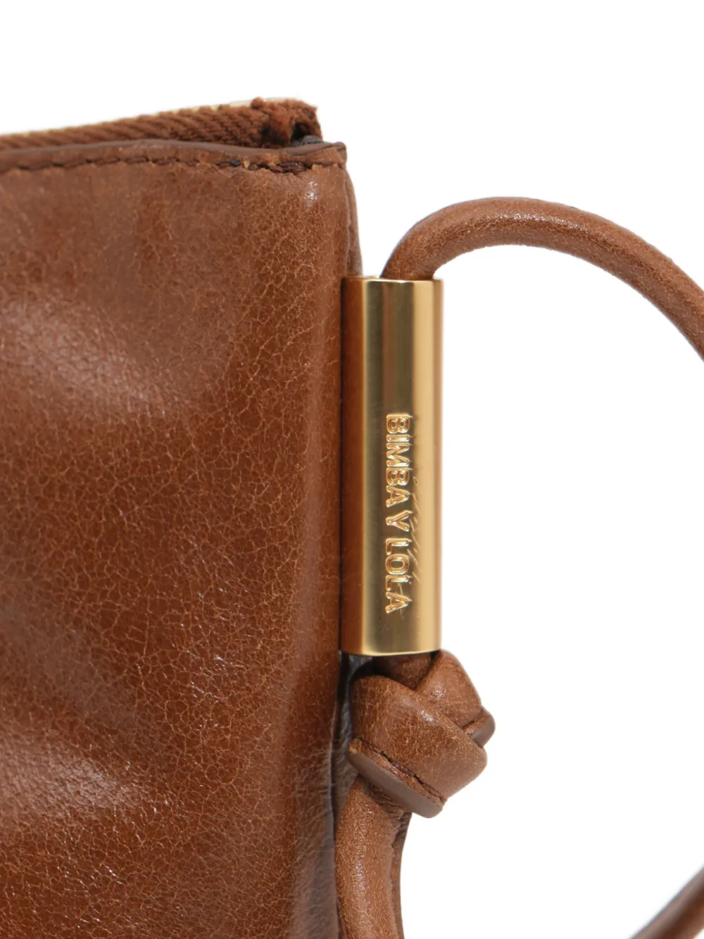 BIMBA Y LOLA Kleine leren crossbodytas Bruin