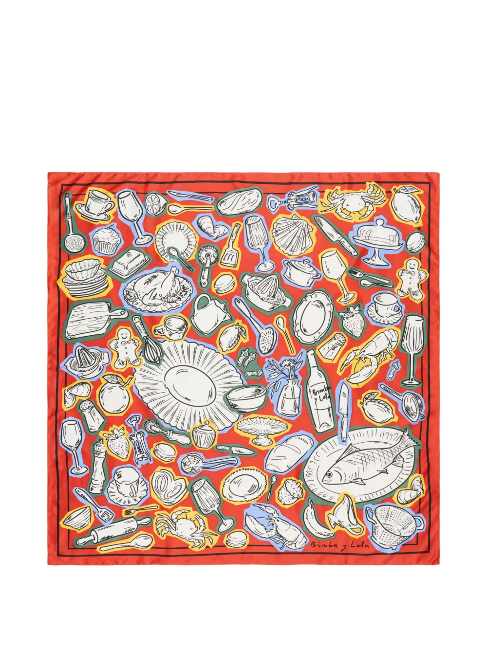 BIMBA Y LOLA Schal mit Orangenprint - Rot