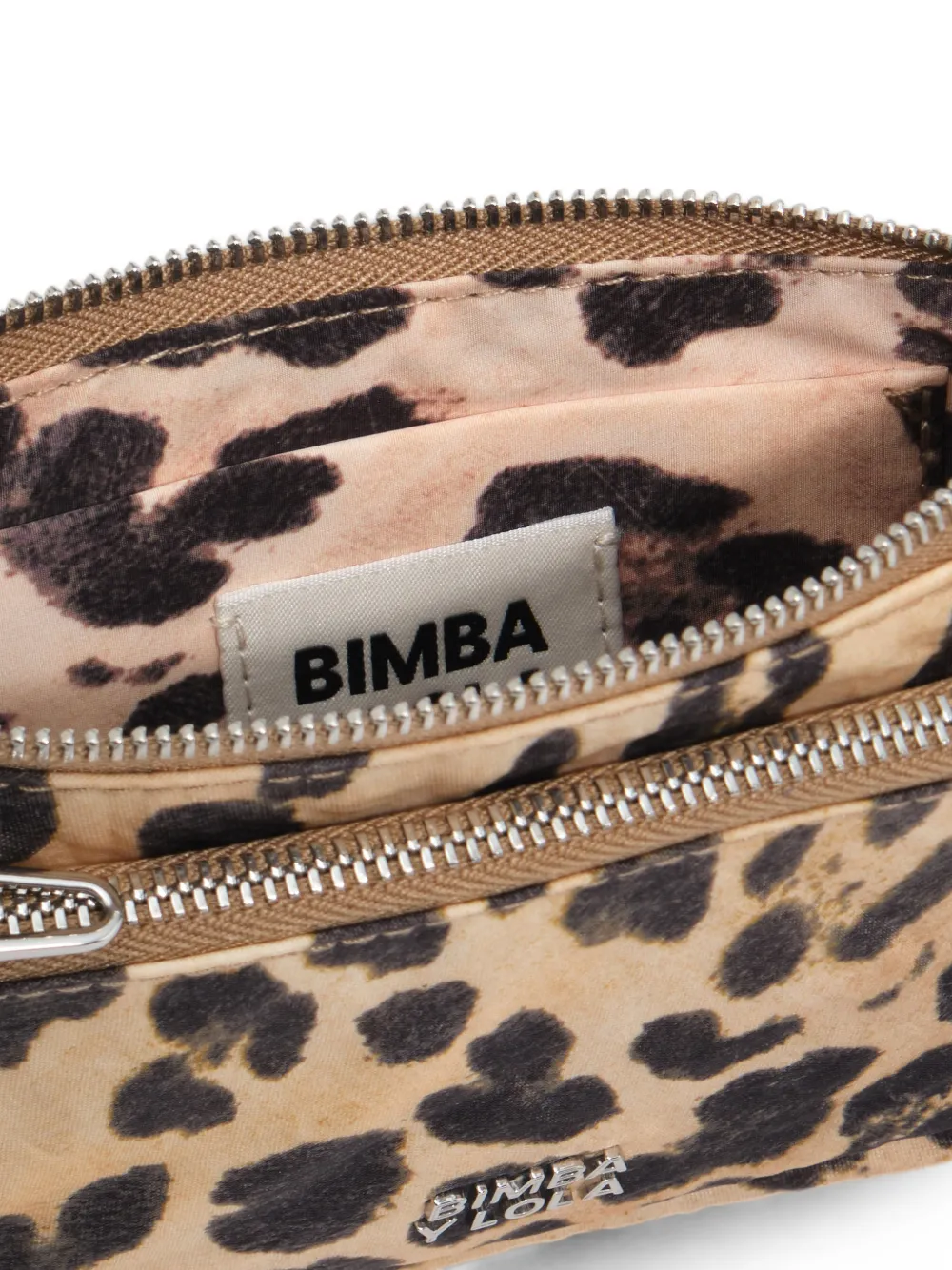 BIMBA Y LOLA Nylon zakportemonnee met luipaard-print Beige