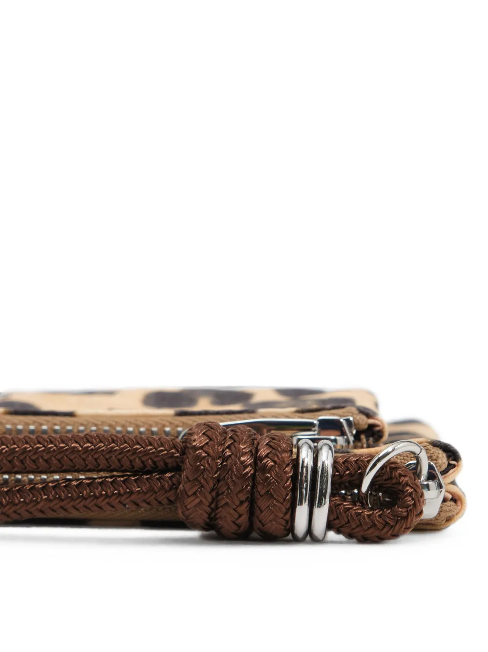 BIMBA Y LOLA Nylon zakportemonnee met luipaard-print Beige