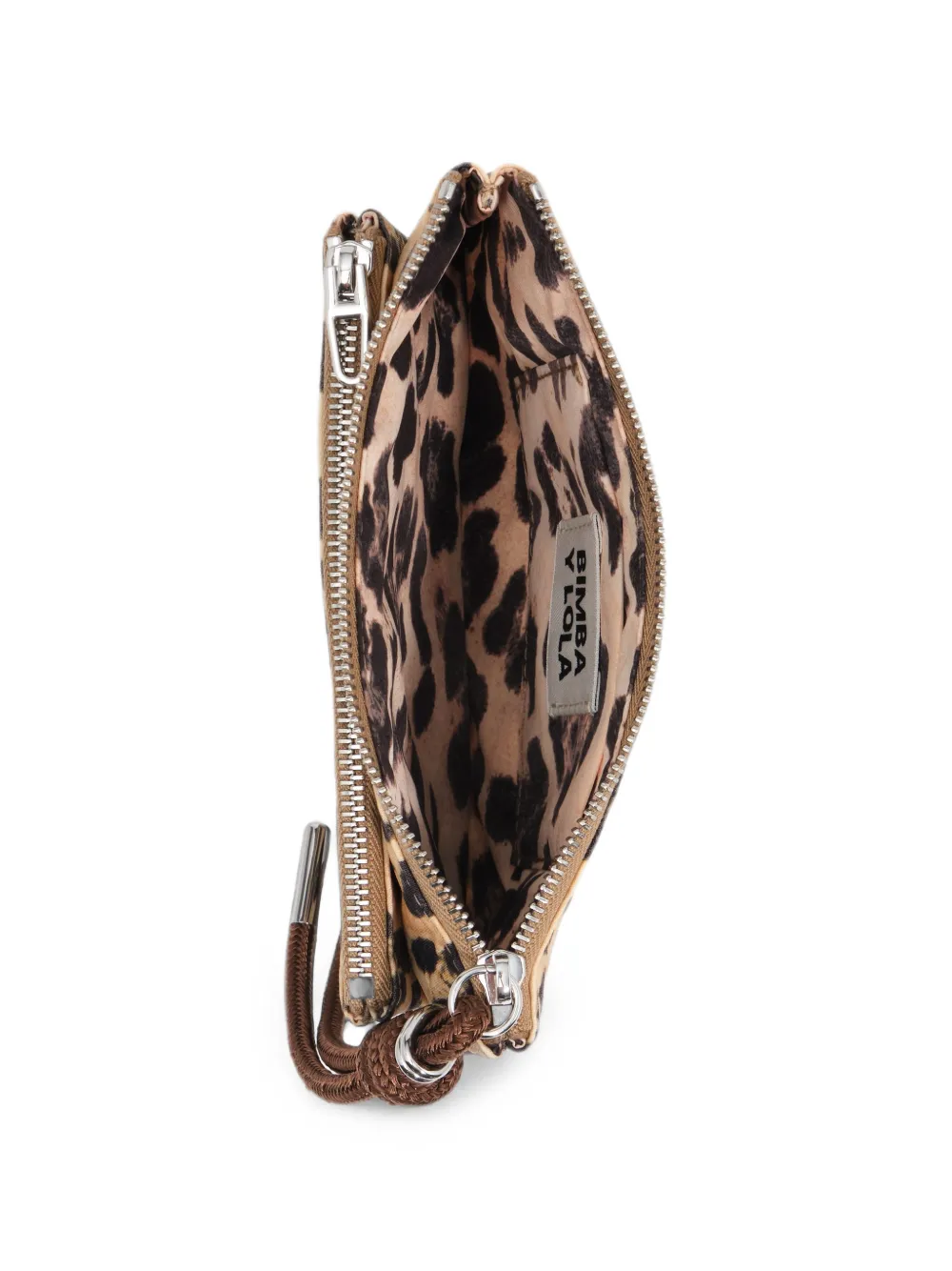 BIMBA Y LOLA Nylon zakportemonnee met luipaard-print Beige