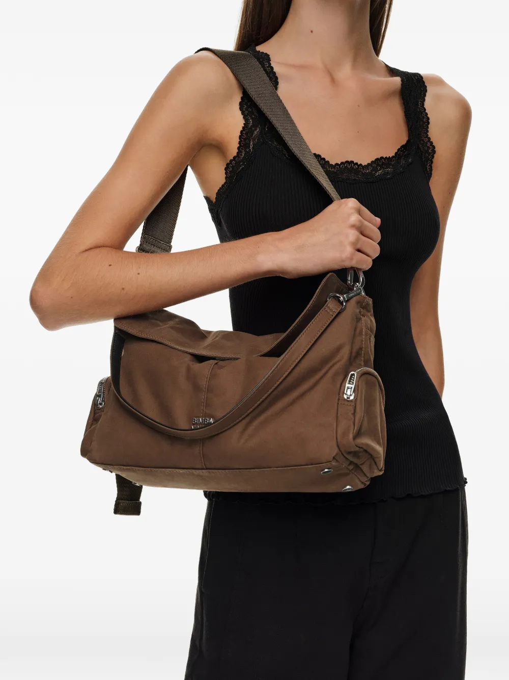 BIMBA Y LOLA Grote Pocket tas met klep Bruin