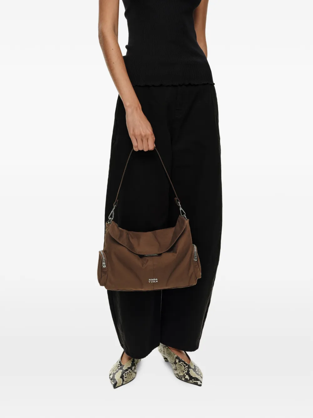 BIMBA Y LOLA Grote Pocket tas met klep Bruin