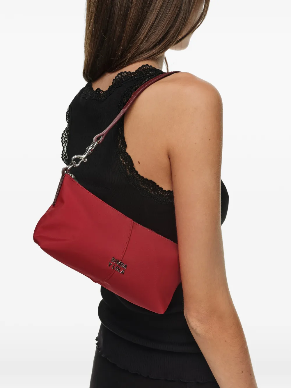 BIMBA Y LOLA Kleine nylon crossbodytas Rood