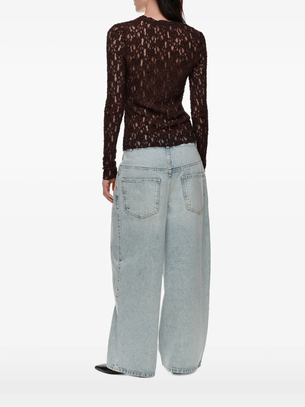 BIMBA Y LOLA Getailleerd T-shirt met kant Bruin