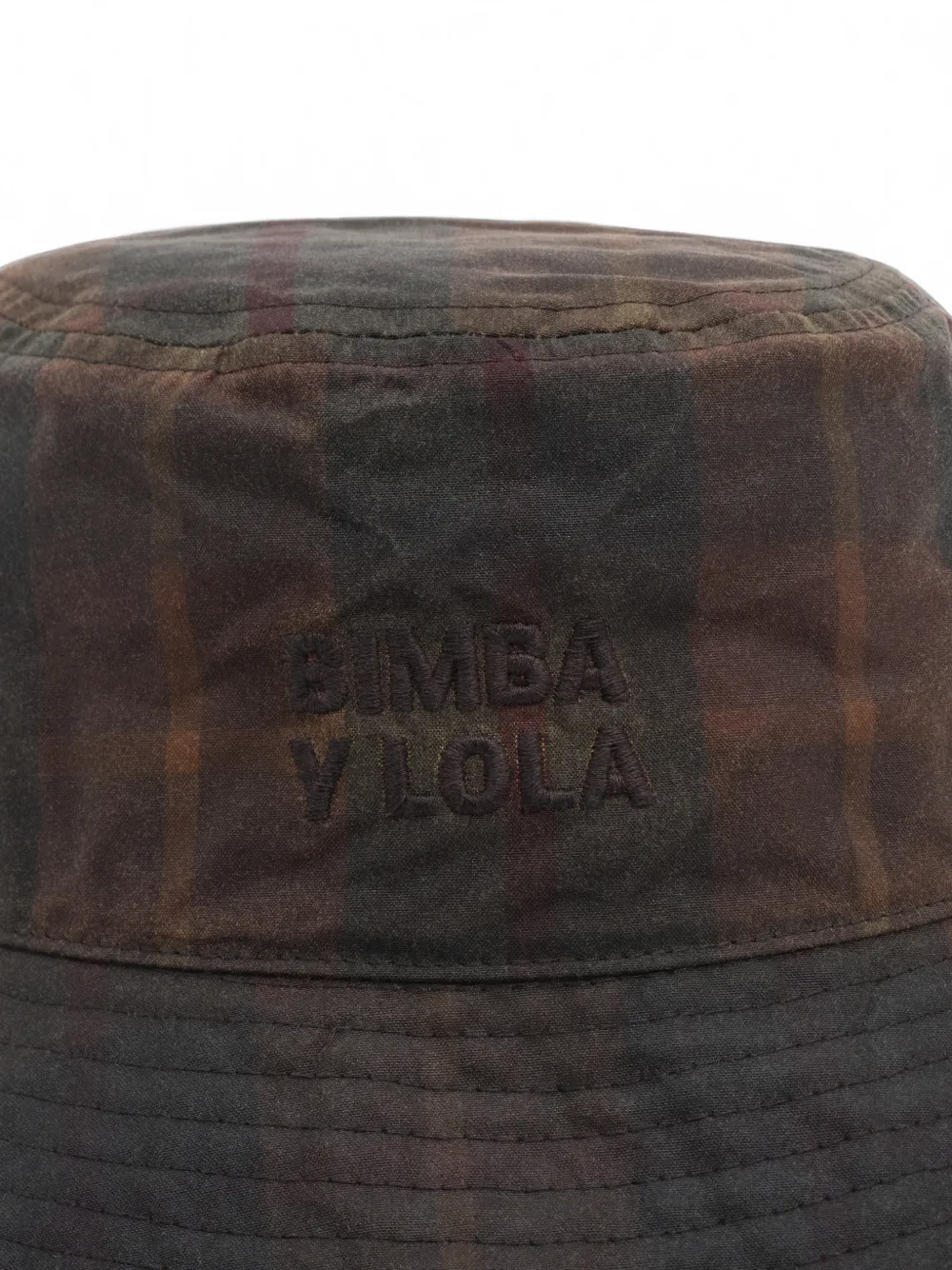 BIMBA Y LOLA Hoed van gecoat materiaal met tartanruit Bruin