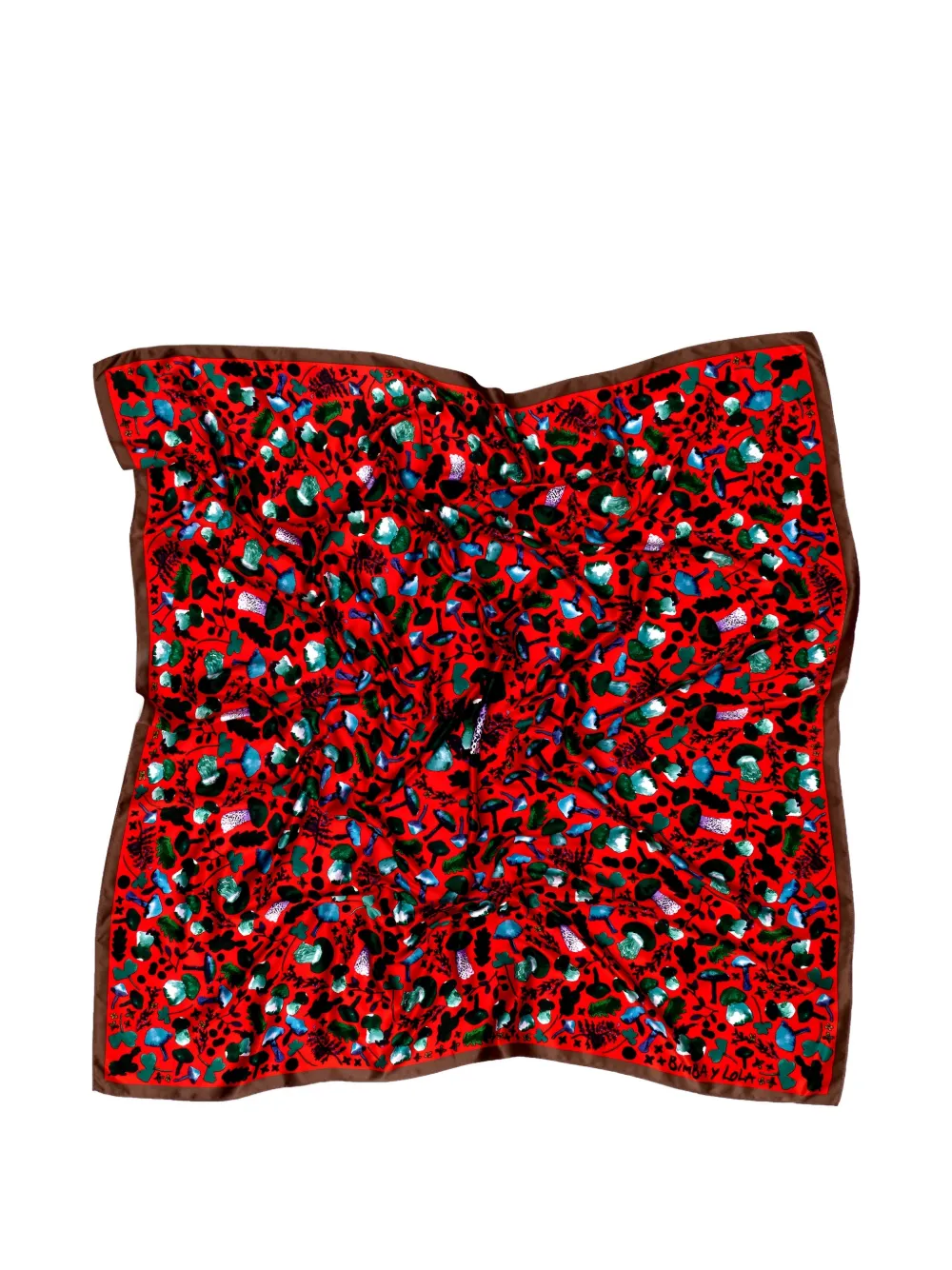 BIMBA Y LOLA orange mushroom kaleidoscope scarf