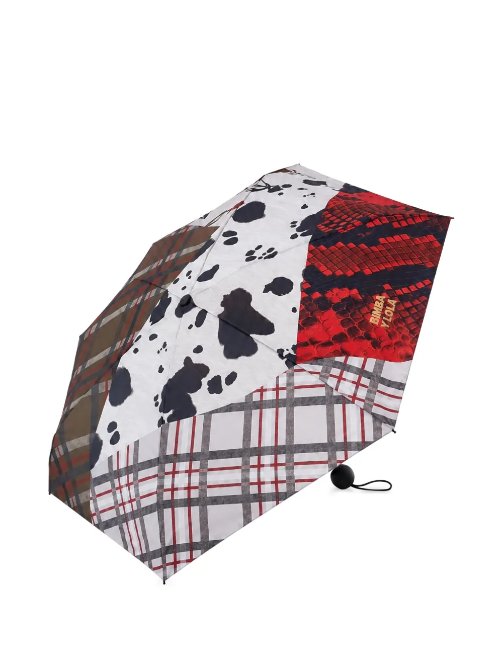 BIMBA Y LOLA Kleine paraplu met python-patchwork Wit