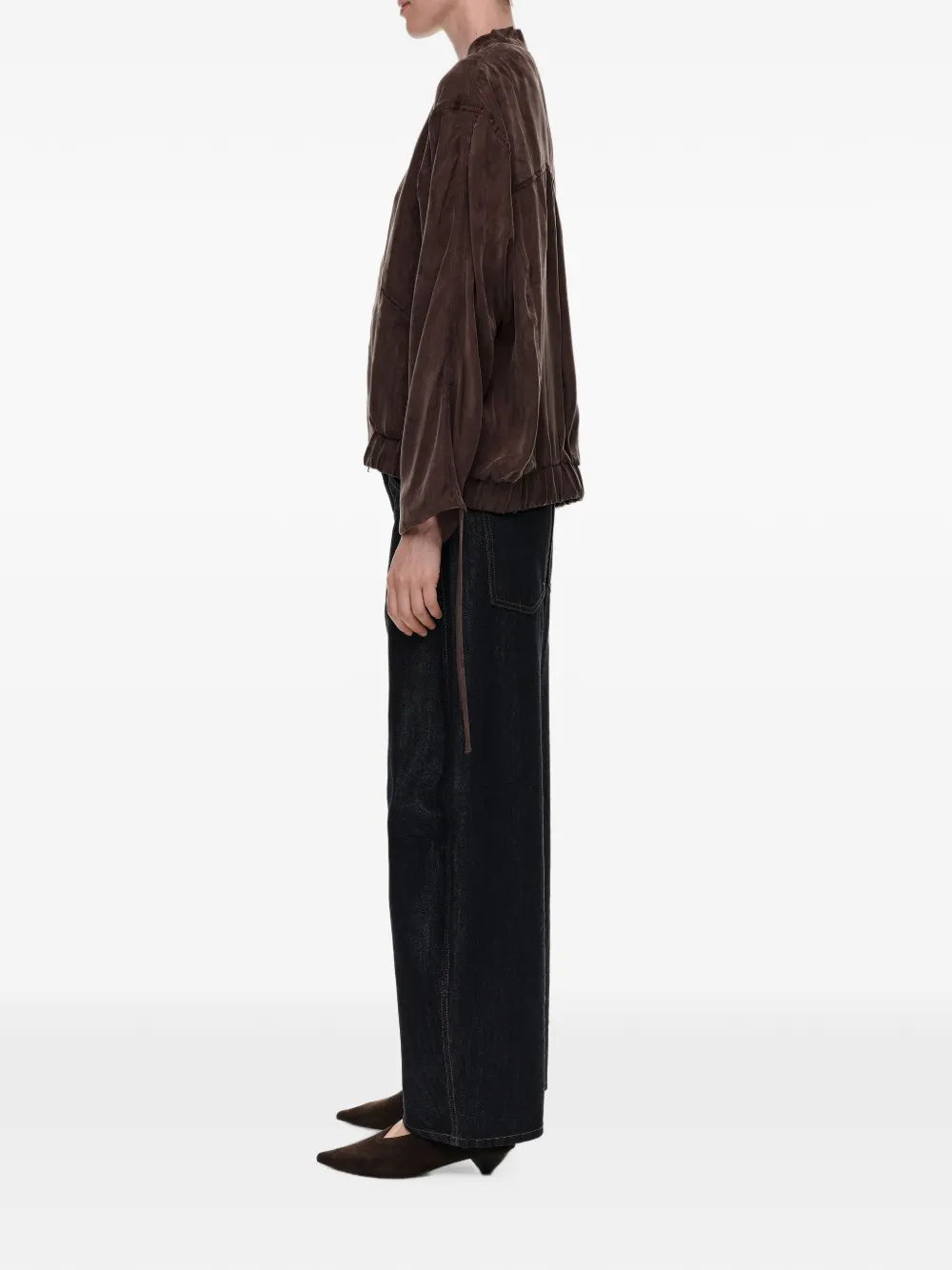 BIMBA Y LOLA Soepelvallend bomberjack met verwassen effect Bruin
