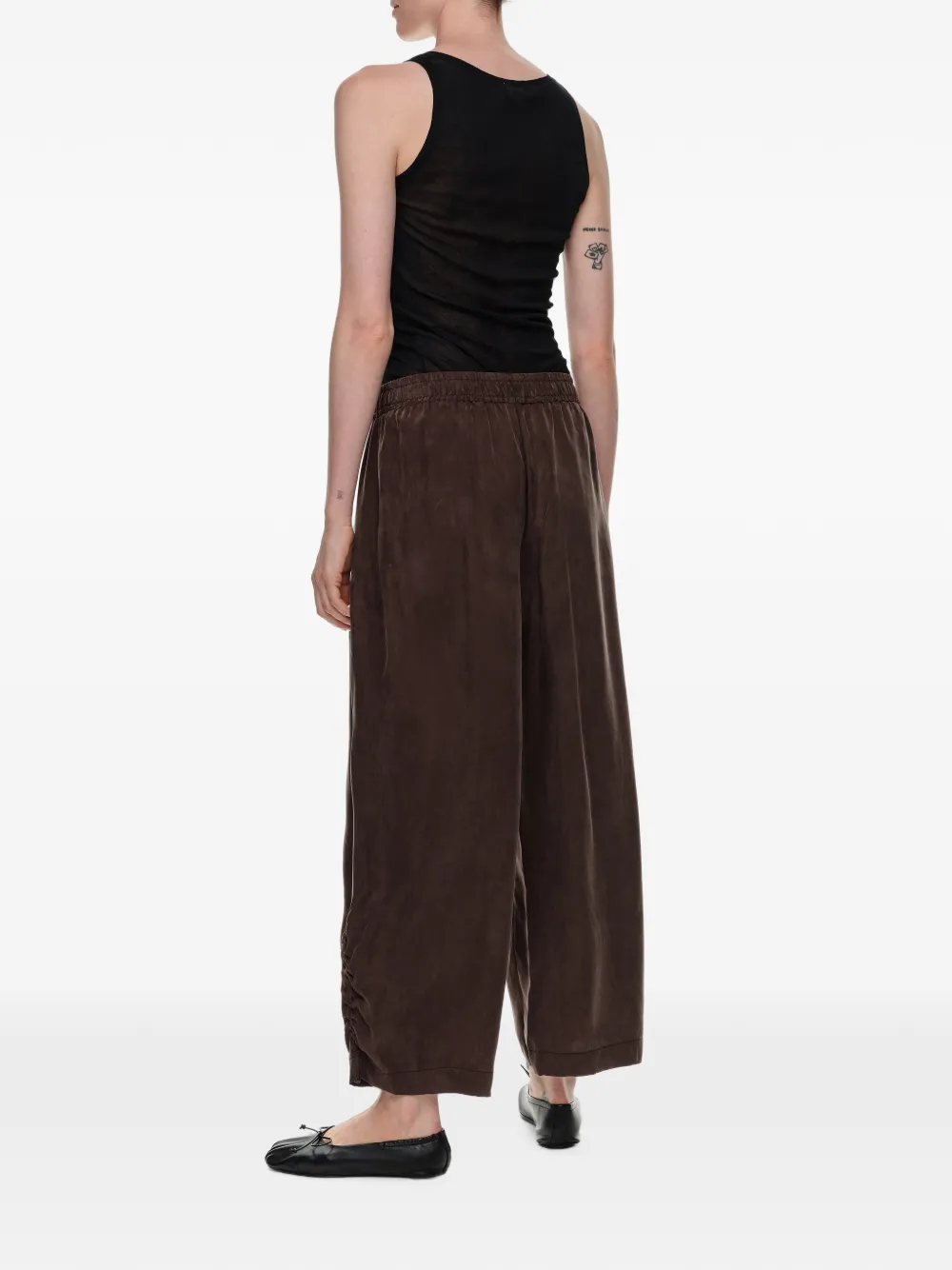 BIMBA Y LOLA Joggingbroek met ruches en verwassen effect Bruin
