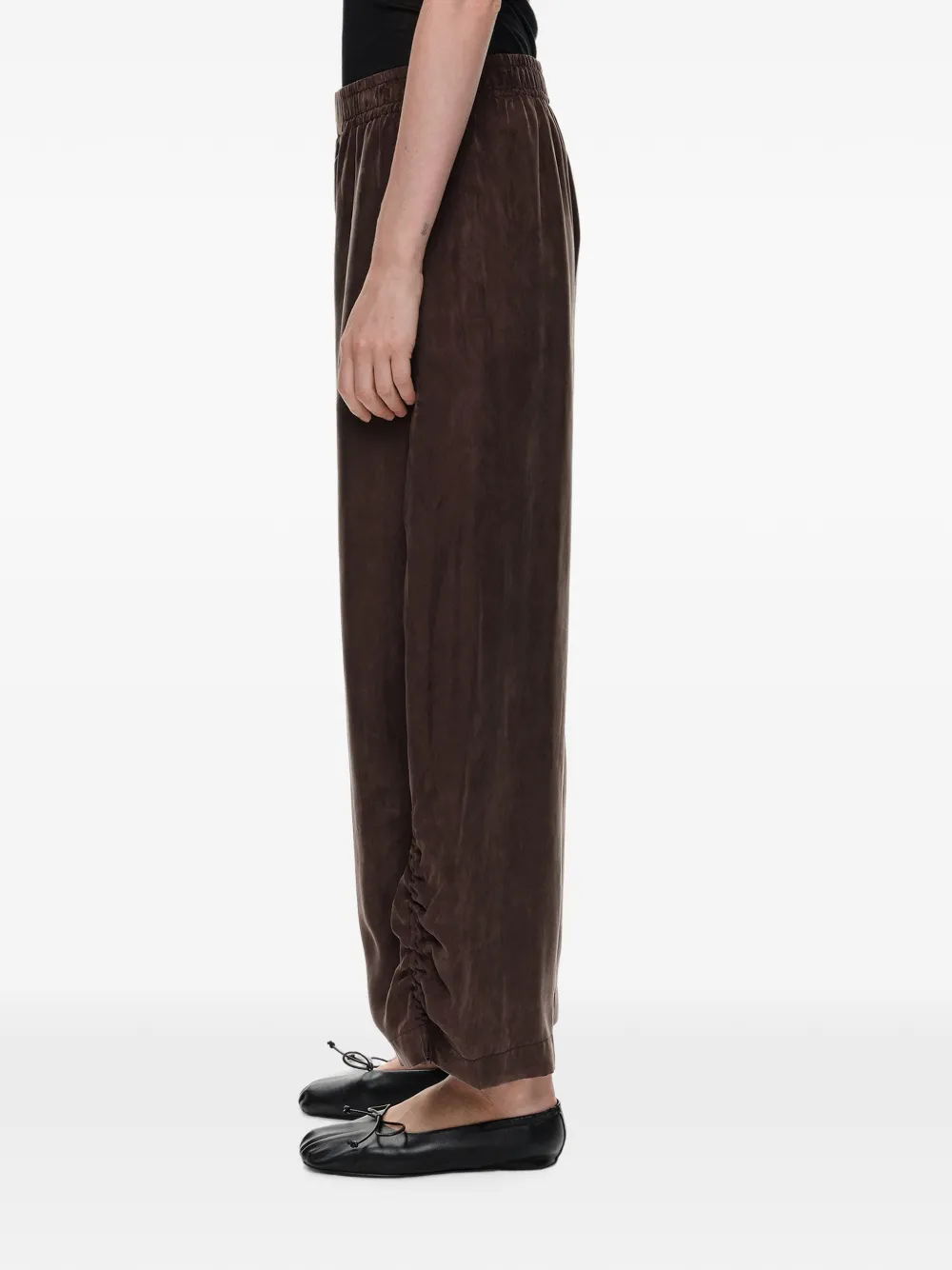 BIMBA Y LOLA Joggingbroek met ruches en verwassen effect Bruin