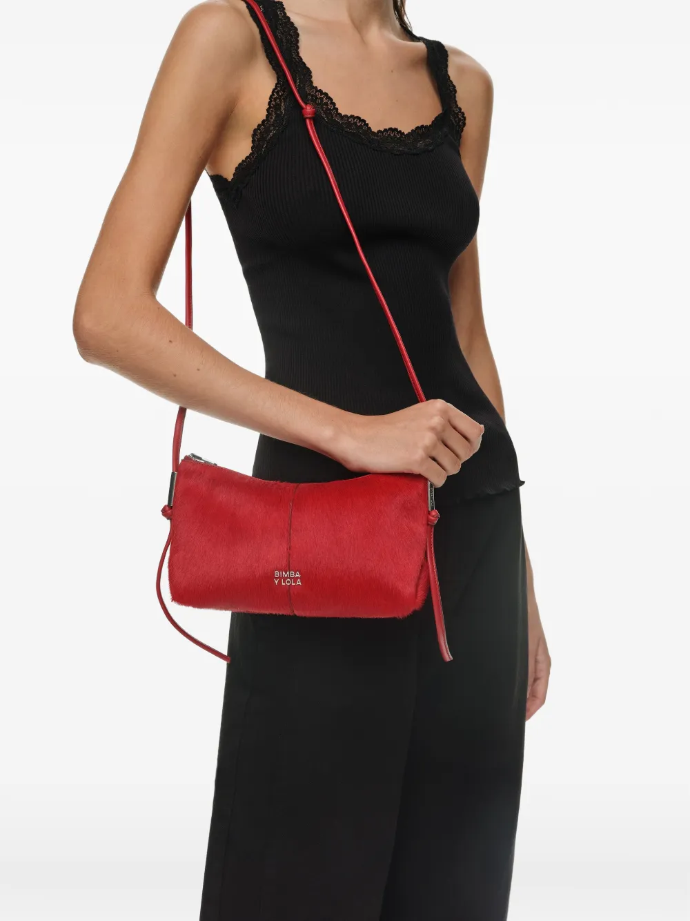 BIMBA Y LOLA Kleine schoudertas met haarafwerking Rood