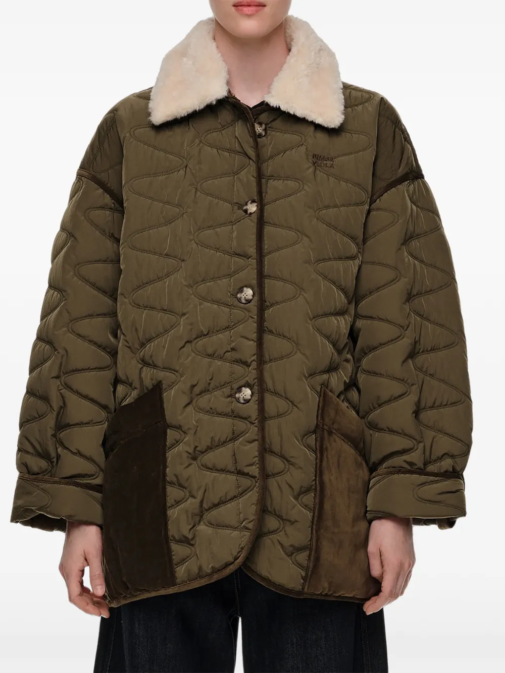 BIMBA Y LOLA Oversized gewatteerde jas Groen