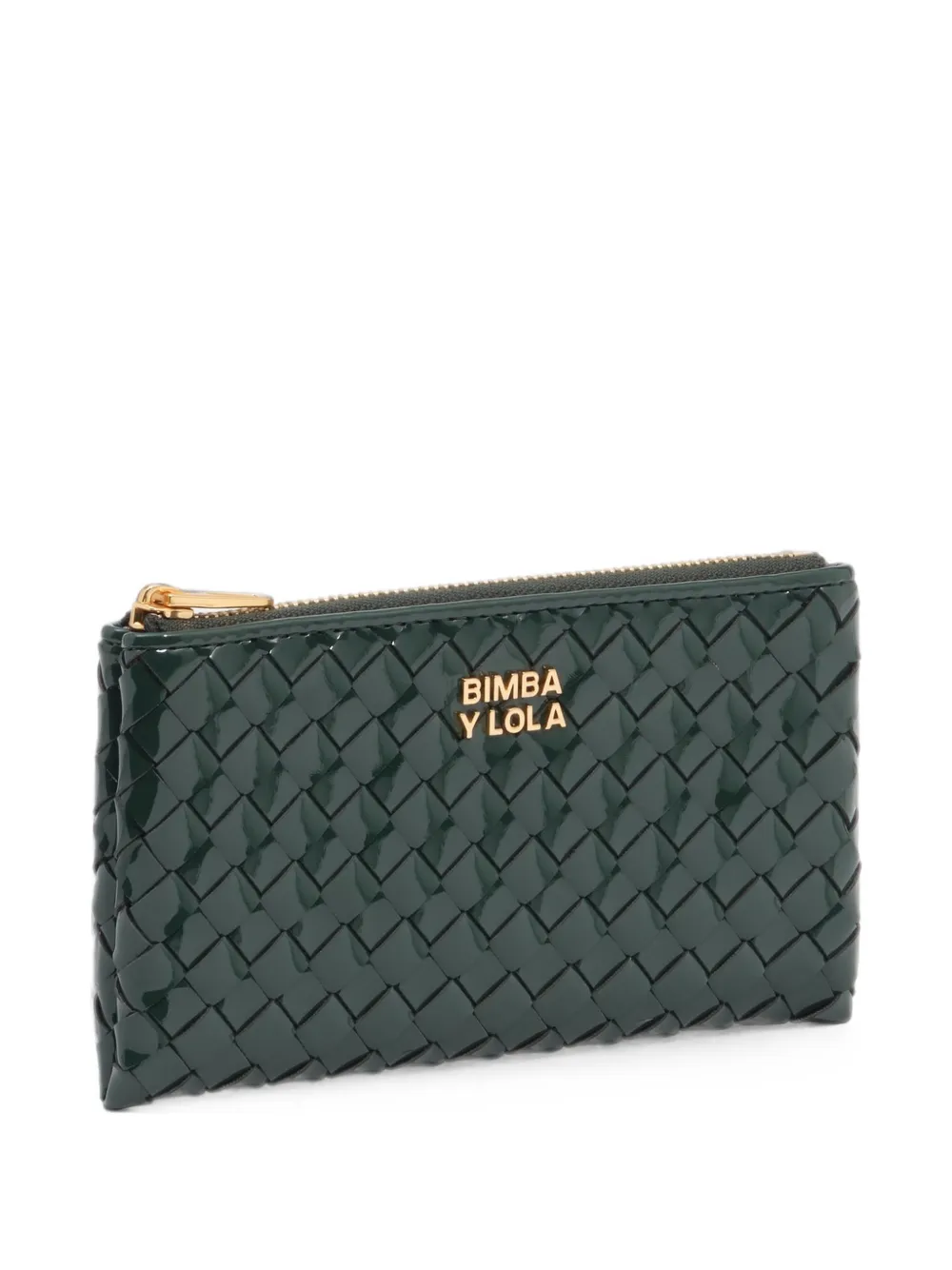 BIMBA Y LOLA dark-green plaited coin purse