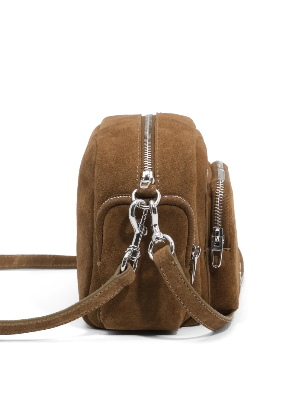 BIMBA Y LOLA Grote Pocket suède crossbodytas Bruin