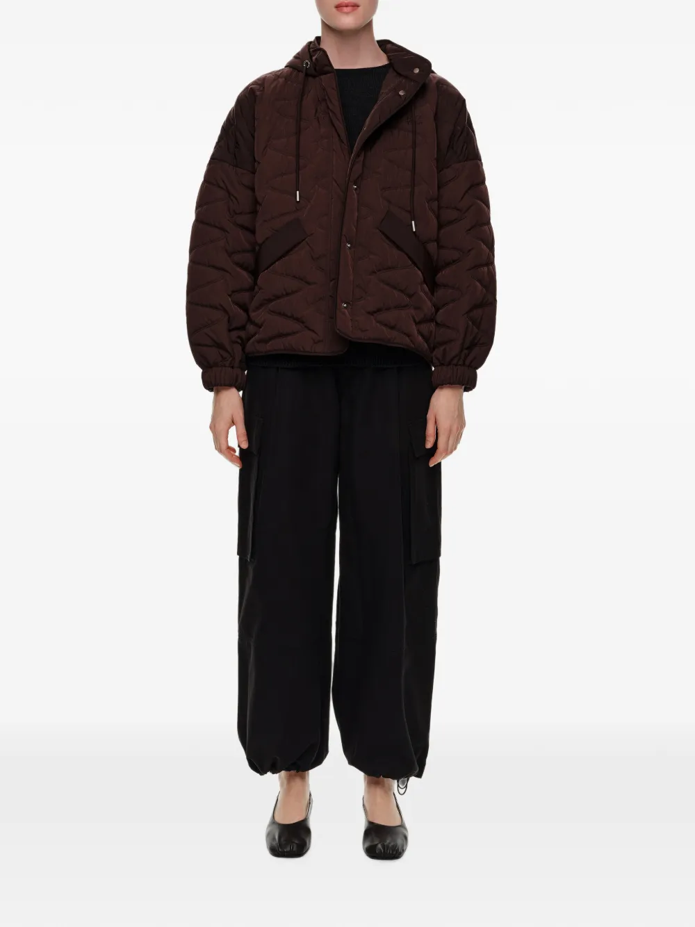 BIMBA Y LOLA Korte gewatteerde trenchcoat met A-lijn Bruin