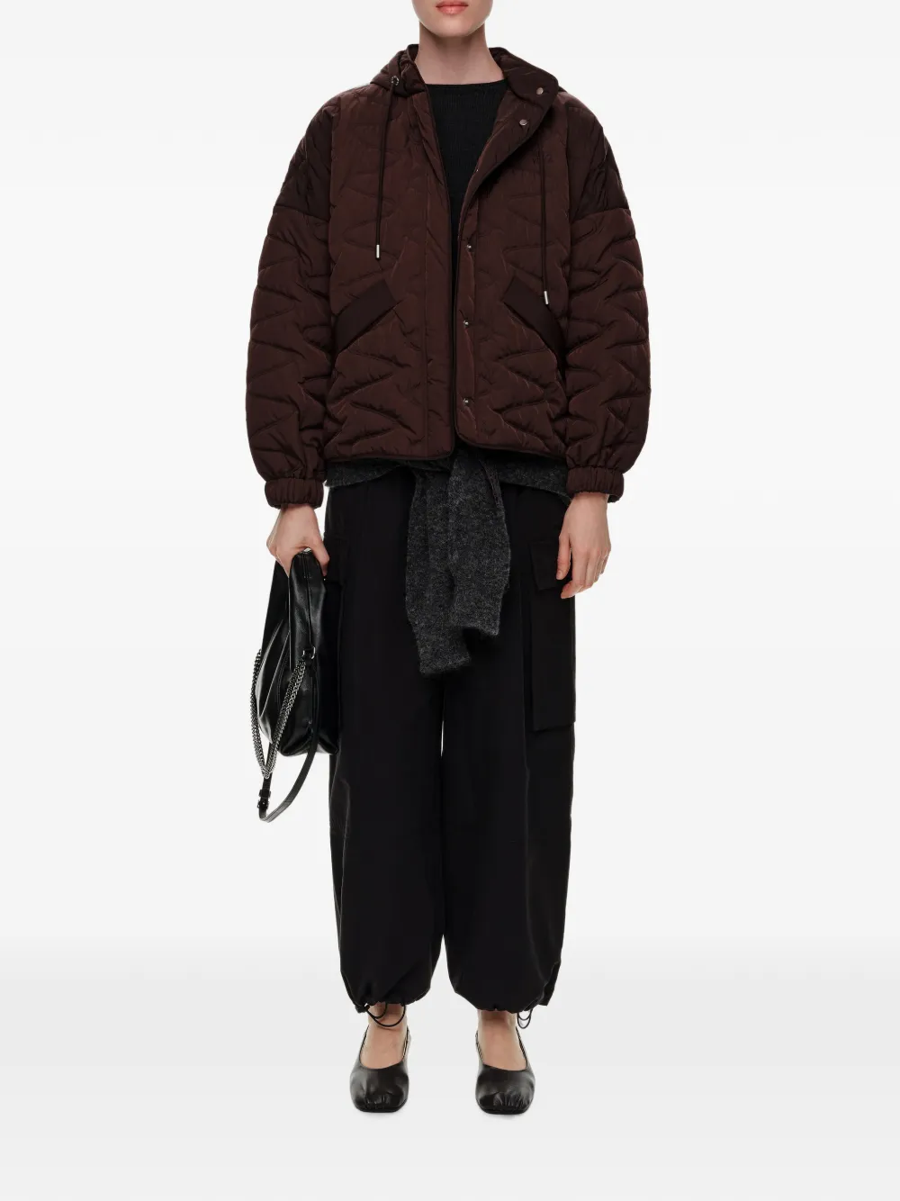 BIMBA Y LOLA Korte gewatteerde trenchcoat met A-lijn Bruin