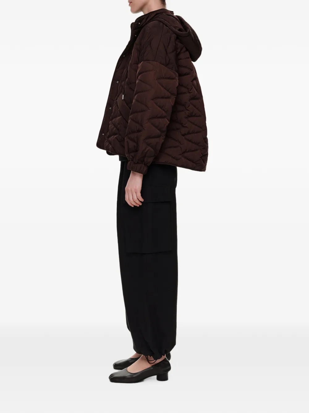 BIMBA Y LOLA Korte gewatteerde trenchcoat met A-lijn Bruin