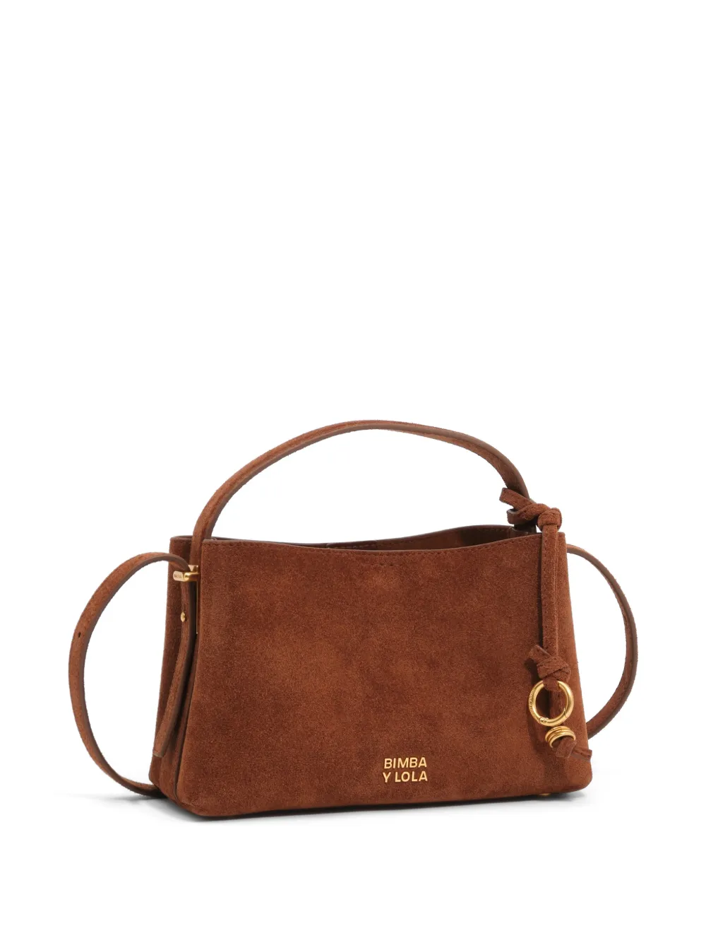 BIMBA Y LOLA Borsa a spalla Chihuahua mini in pelle di castagno - Marrone