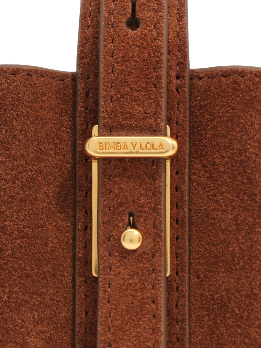 BIMBA Y LOLA Chihuahua leren mini-slouchtas Bruin