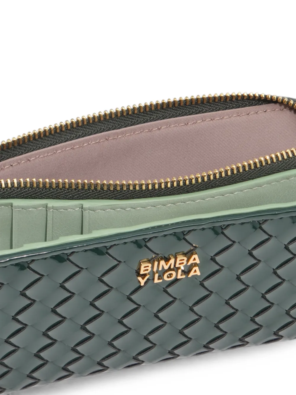 BIMBA Y LOLA Compacte gevlochten portemonnee Groen