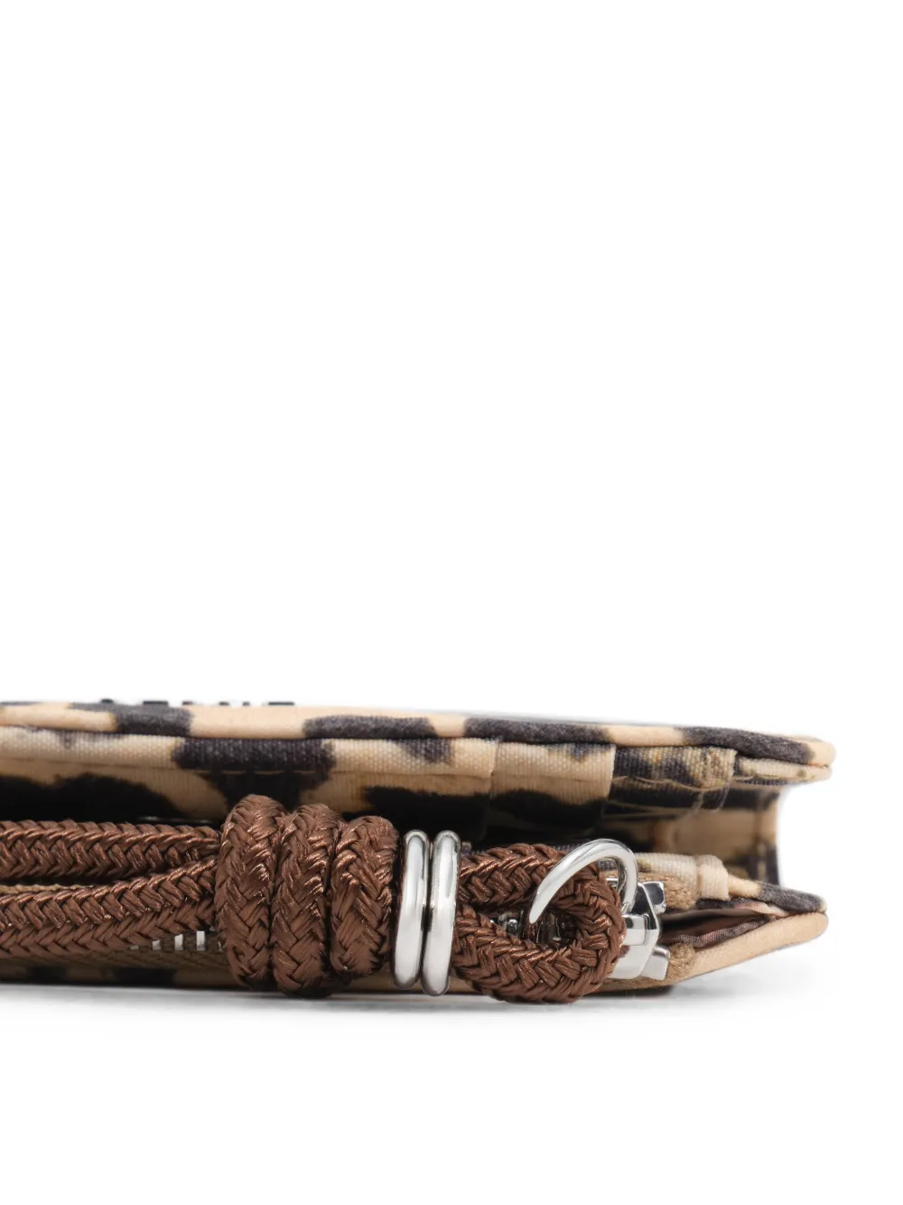 BIMBA Y LOLA Compacte nylon portemonnee met luipaard-print Beige