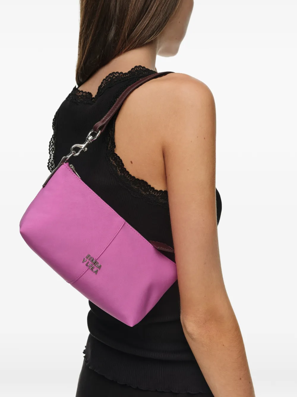 BIMBA Y LOLA Kleine nylon crossbodytas Roze