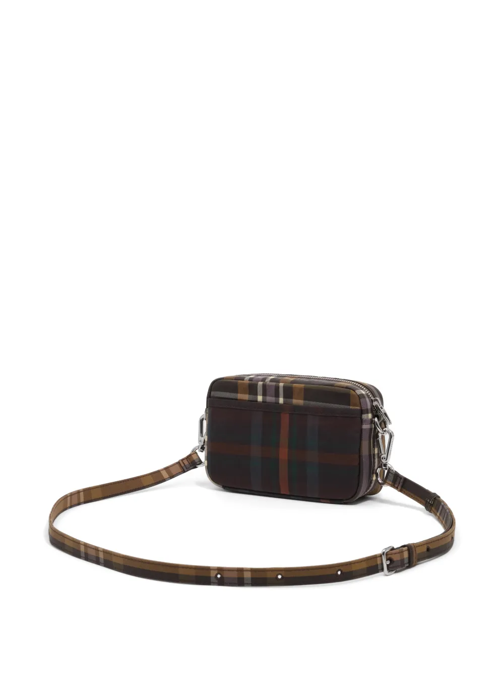 BIMBA Y LOLA Kleine Superwax crossbodytas met tartanruit Bruin
