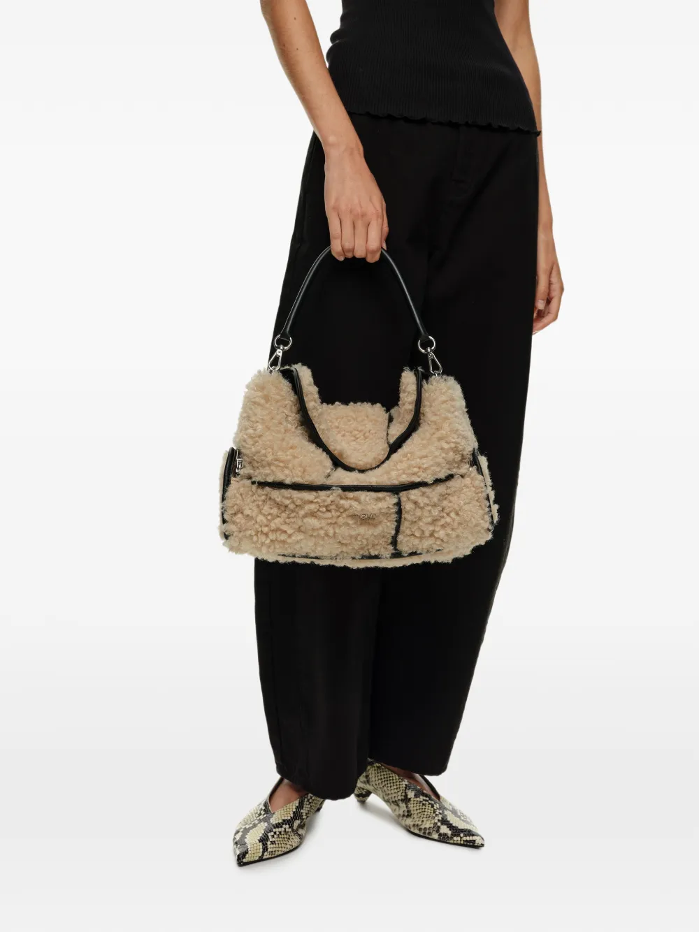 BIMBA Y LOLA Grote Pocket tas met klep Beige