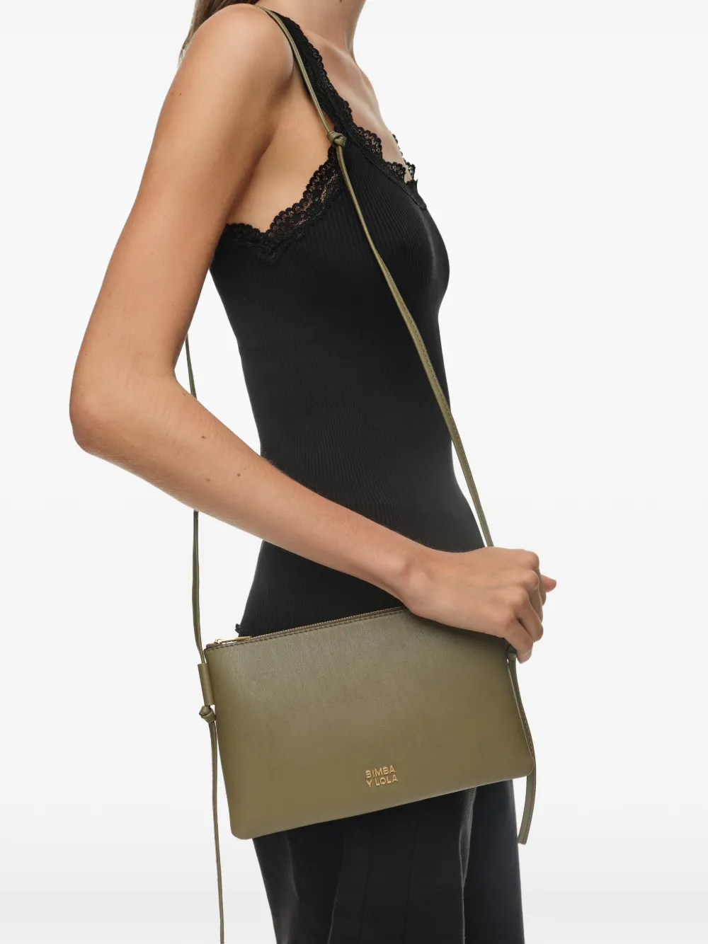BIMBA Y LOLA Kleine leren clutch Groen