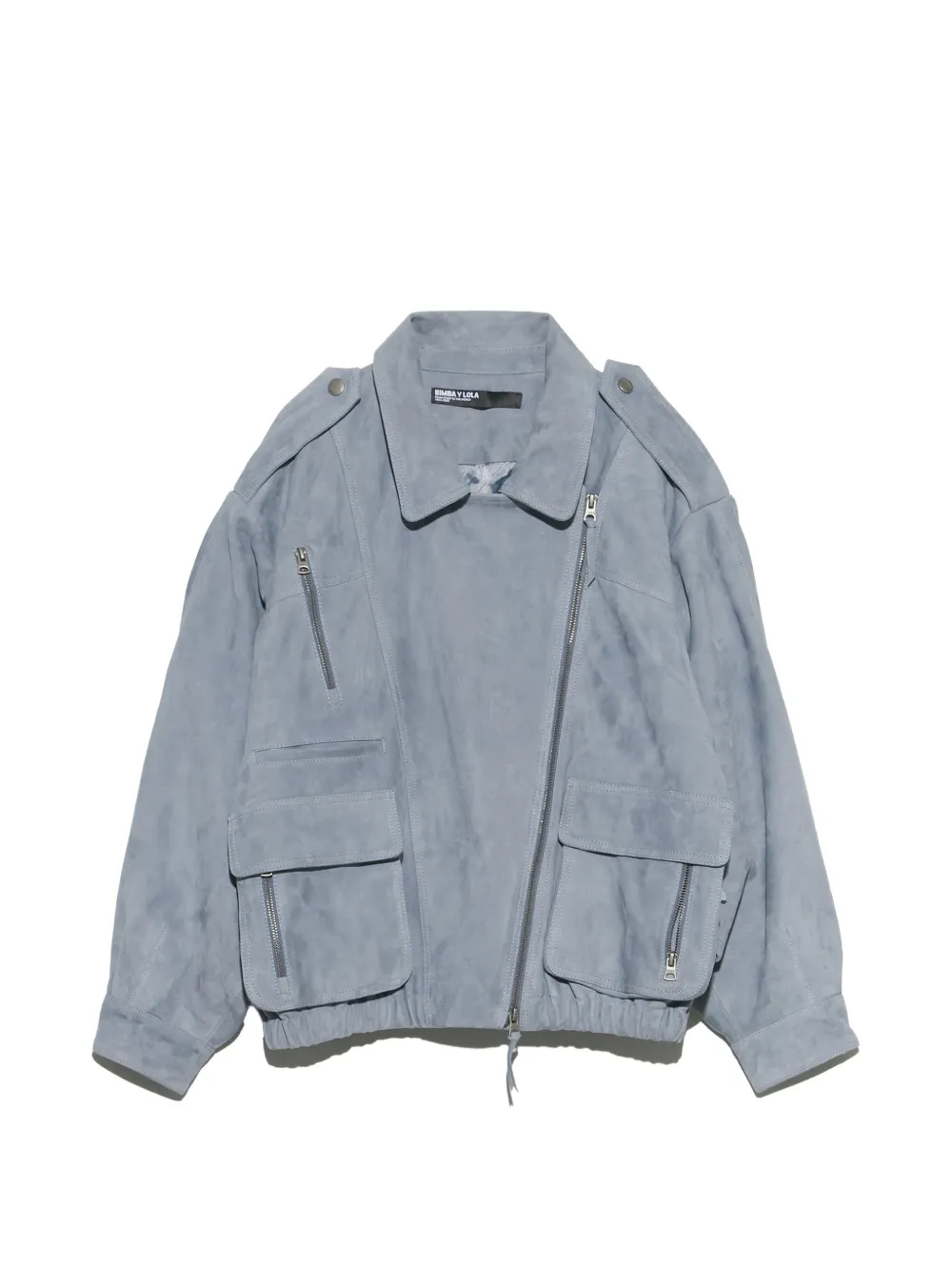 BIMBA Y LOLA light-blue leather double-breasted jacket - Bleu BIMBA Y LOLA light-blue leather double-breasted jacket - Bleu