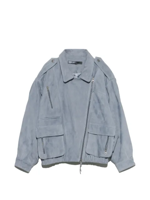 BIMBA Y LOLA light-blue leather double-breasted jacket