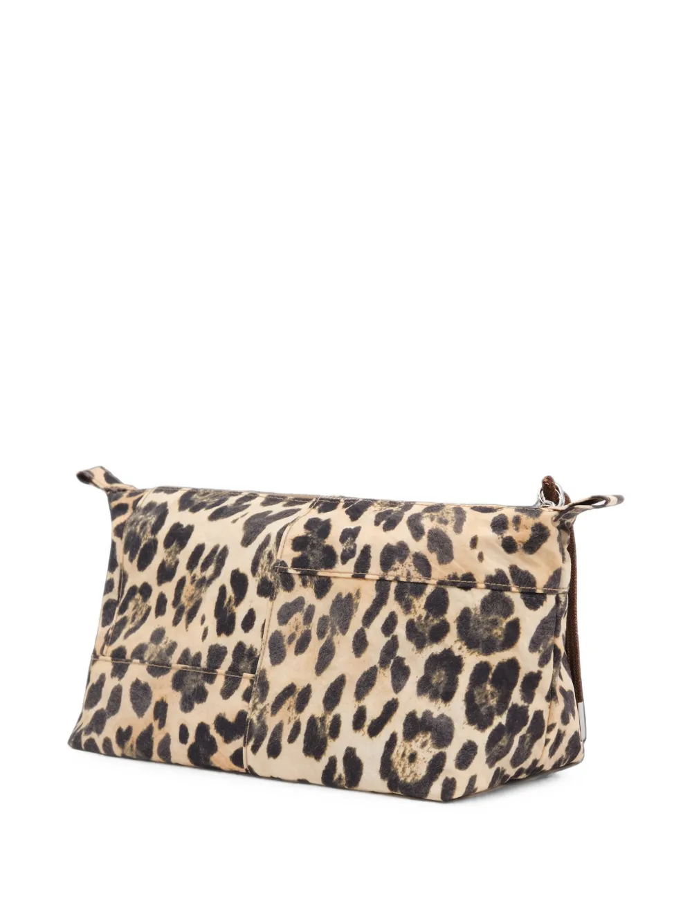 BIMBA Y LOLA Grote Nesser trapezevormige nylon toilettas met luipaard-print Beige