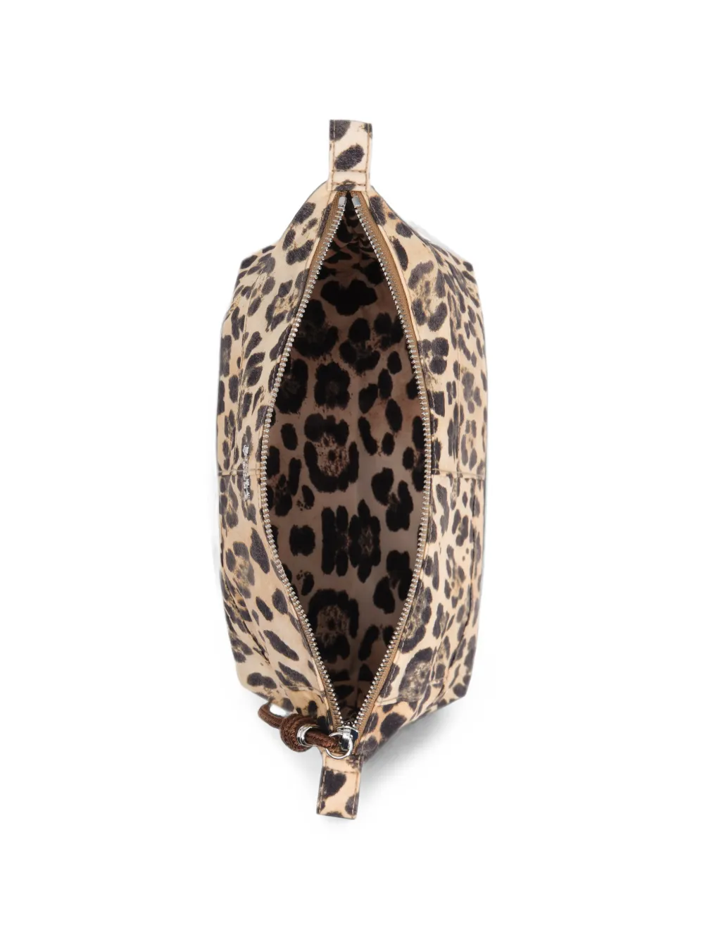 BIMBA Y LOLA Grote Nesser trapezevormige nylon toilettas met luipaard-print Beige