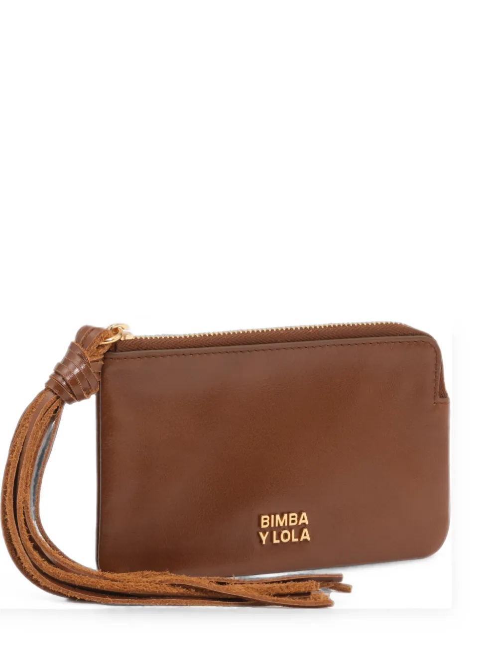 BIMBA Y LOLA Portamonete Cognac piccolo con frange - Marrone