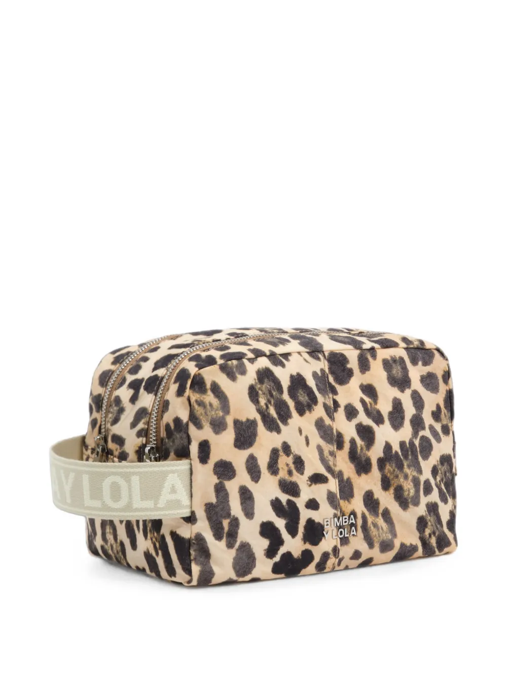 BIMBA Y LOLA double-large natural leopard nylon toilet bag