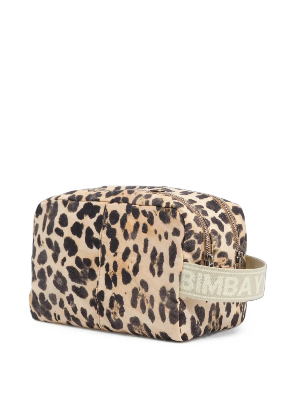 BIMBA Y LOLA Grote dubbele nylon toilettas met luipaard-print Beige